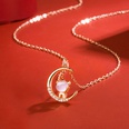 Korean version of hibiscus stone zodiac pendant diamond necklace pendant fashion accessoriespicture24